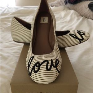 Ed by Ellen “Love” black & white flats size 9